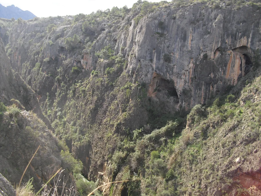 El Cañón de los Almadenes con el río Segura encajonado entre paredes verticales de roca, Cieza, Murcia